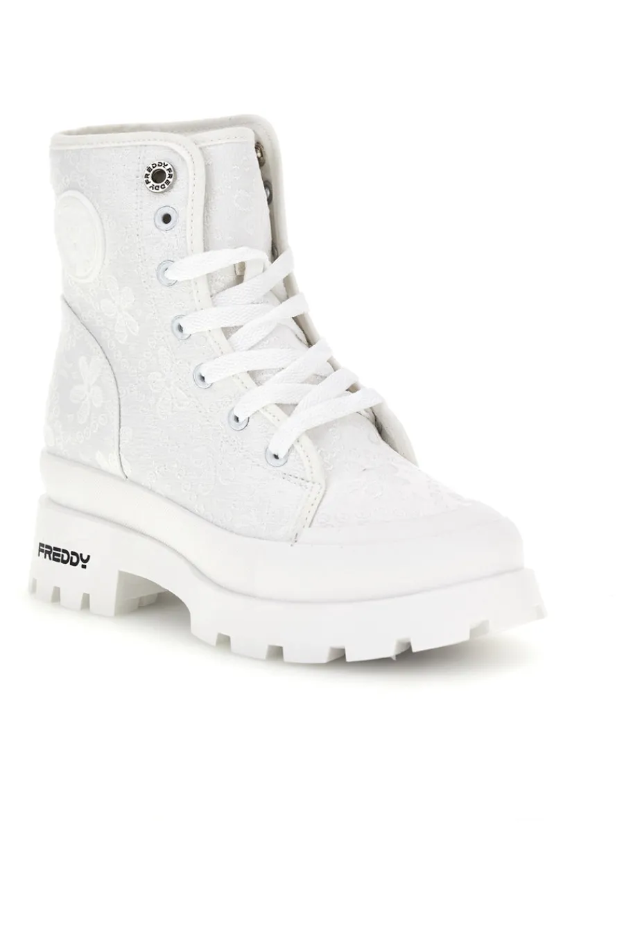 Anfibi bianchi platform tomaia ricamata S2617FY7691-FREDDY Online