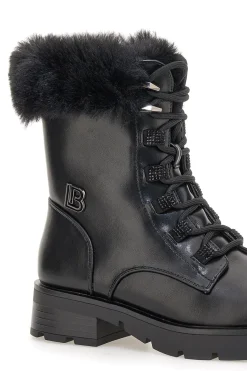 Anfibi neri con pelliccia sintetica 9327-LAURA BIAGIOTTI Clearance