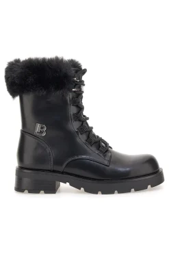 Anfibi neri con pelliccia sintetica 9327-LAURA BIAGIOTTI Clearance
