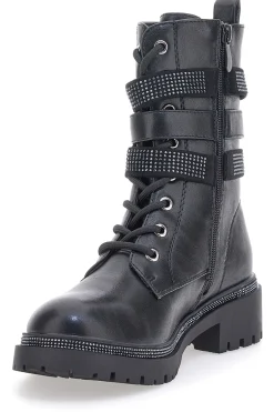 Anfibi Neri Con Strass e Cerniera Laterale Me&Me RQ23WG5-ME u0026 ME Online
