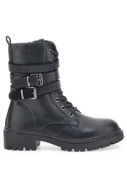 Anfibi Neri Con Strass e Cerniera Laterale Me&Me RQ23WG5-ME u0026 ME Online