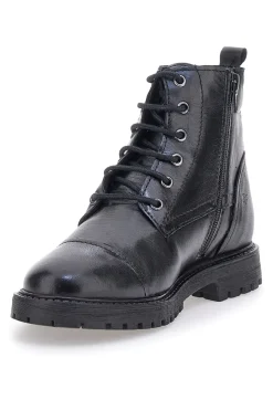 Anfibi Neri in vera pelle con borchie 503-PRIMA RIGA Discount