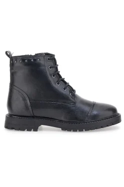 Anfibi Neri in vera pelle con borchie 503-PRIMA RIGA Discount