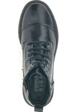 Anfibi Neri in vera pelle con borchie 503-PRIMA RIGA Discount