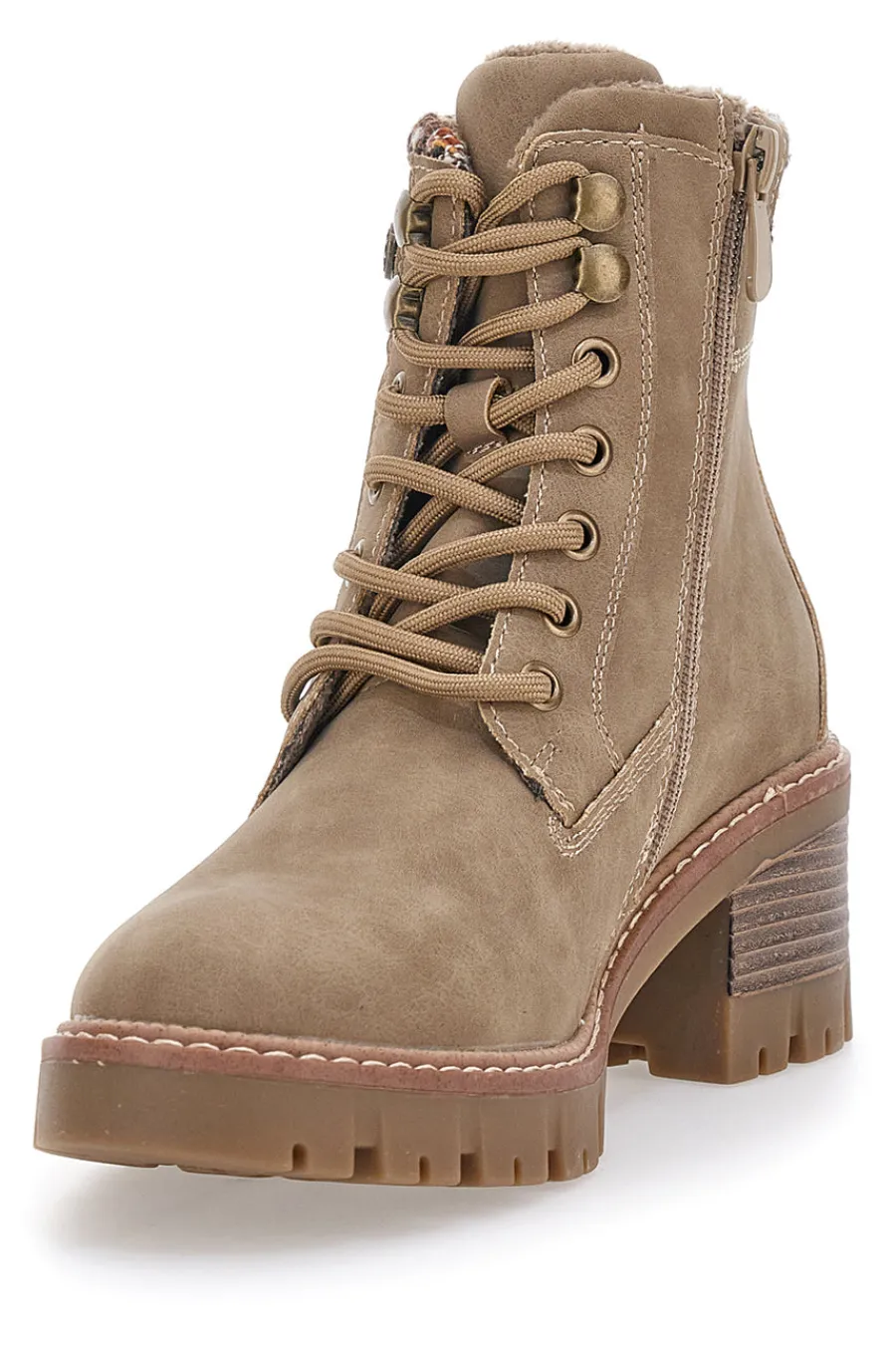 Anfibi con dettaglio tweed e suola carrarmato 4-ALTEMBERG Outlet