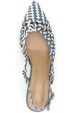 Slingback-Sandalen mit spitzer Zehenpartie und gewebtem Obermaterial 601-MON DIEU New