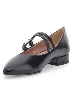 Ballerine a punta nere con cinturini incrociati 892-PITTARELLO CLASS Hot