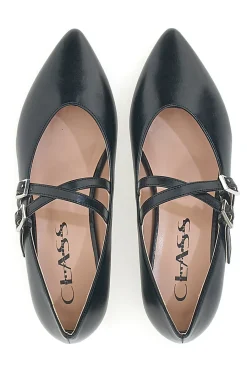 Ballerine a punta nere con cinturini incrociati 892-PITTARELLO CLASS Hot