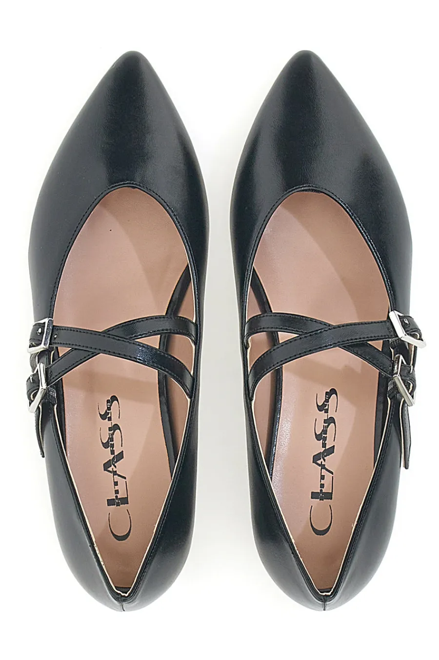 Ballerine a punta nere con cinturini incrociati 892-PITTARELLO CLASS Hot