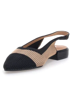 Ballerine beige e nere in tessuto con soletta morbida PRESZ11-THE FIRST Outlet