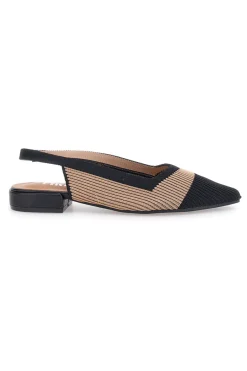 Ballerine beige e nere in tessuto con soletta morbida PRESZ11-THE FIRST Outlet