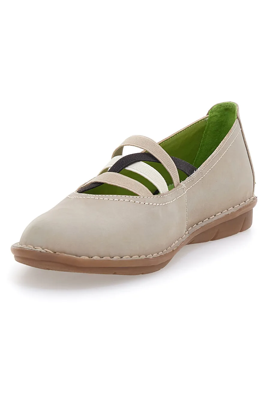 Ballerine beige in vera pelle con fasce elastiche 19840FRUIT-PRIMA RIGA Sale