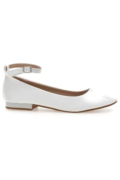 Ballerine bianche vernice con cinturino alla caviglia IDE1075 da Donna-THE FIRST Outlet