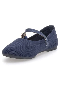 Ballerine blu in tessuto traforato con cinturino PRESZ41-THE FIRST Discount