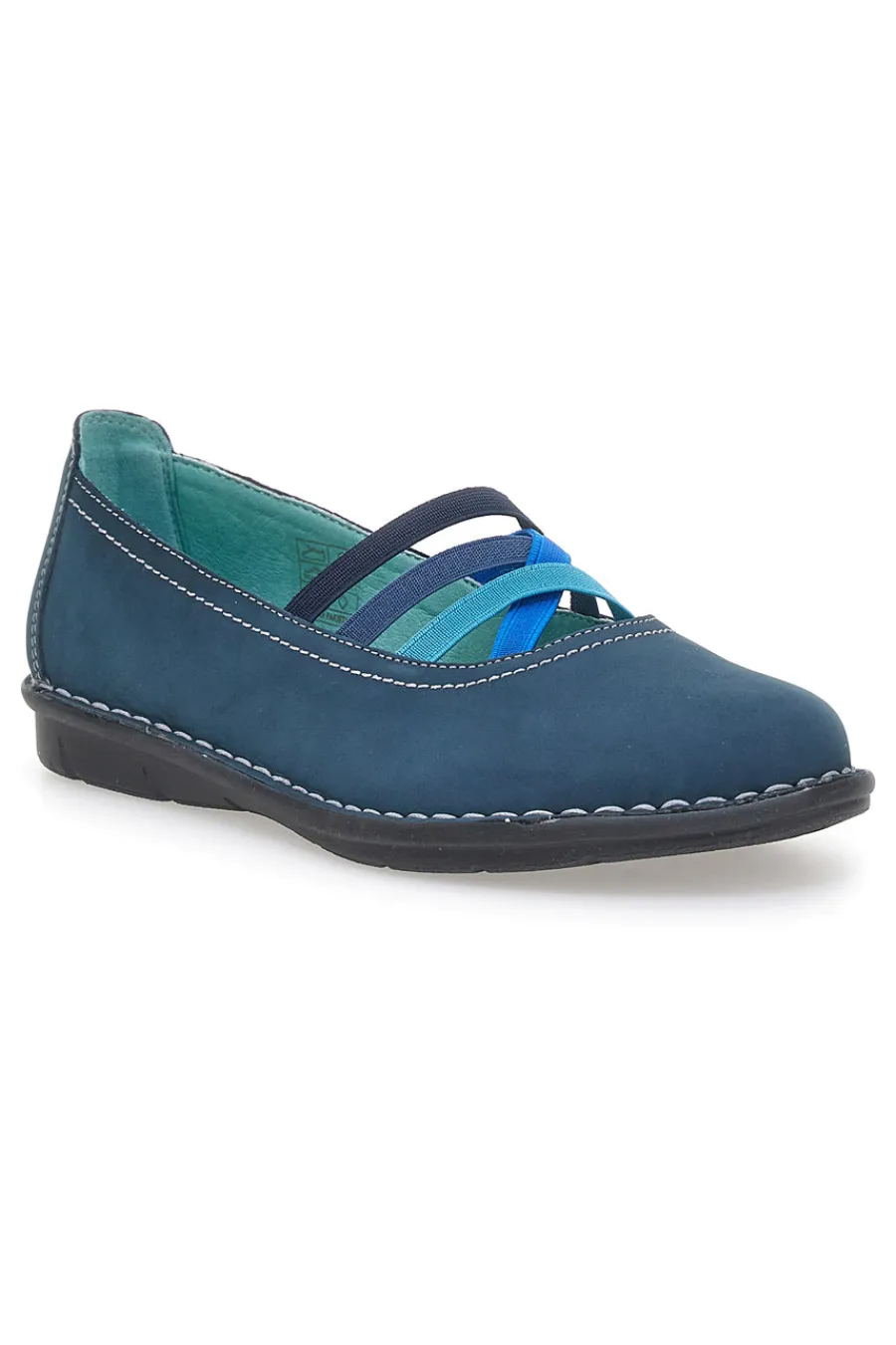 Ballerine blu in vera pelle con fasce elastiche 19840FRUIT-PRIMA RIGA
