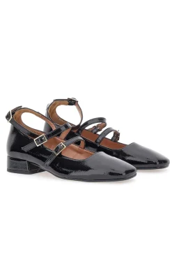 Ballerine Mary Jane Nere Con Tacco Basso C156-PITTARELLO Discount