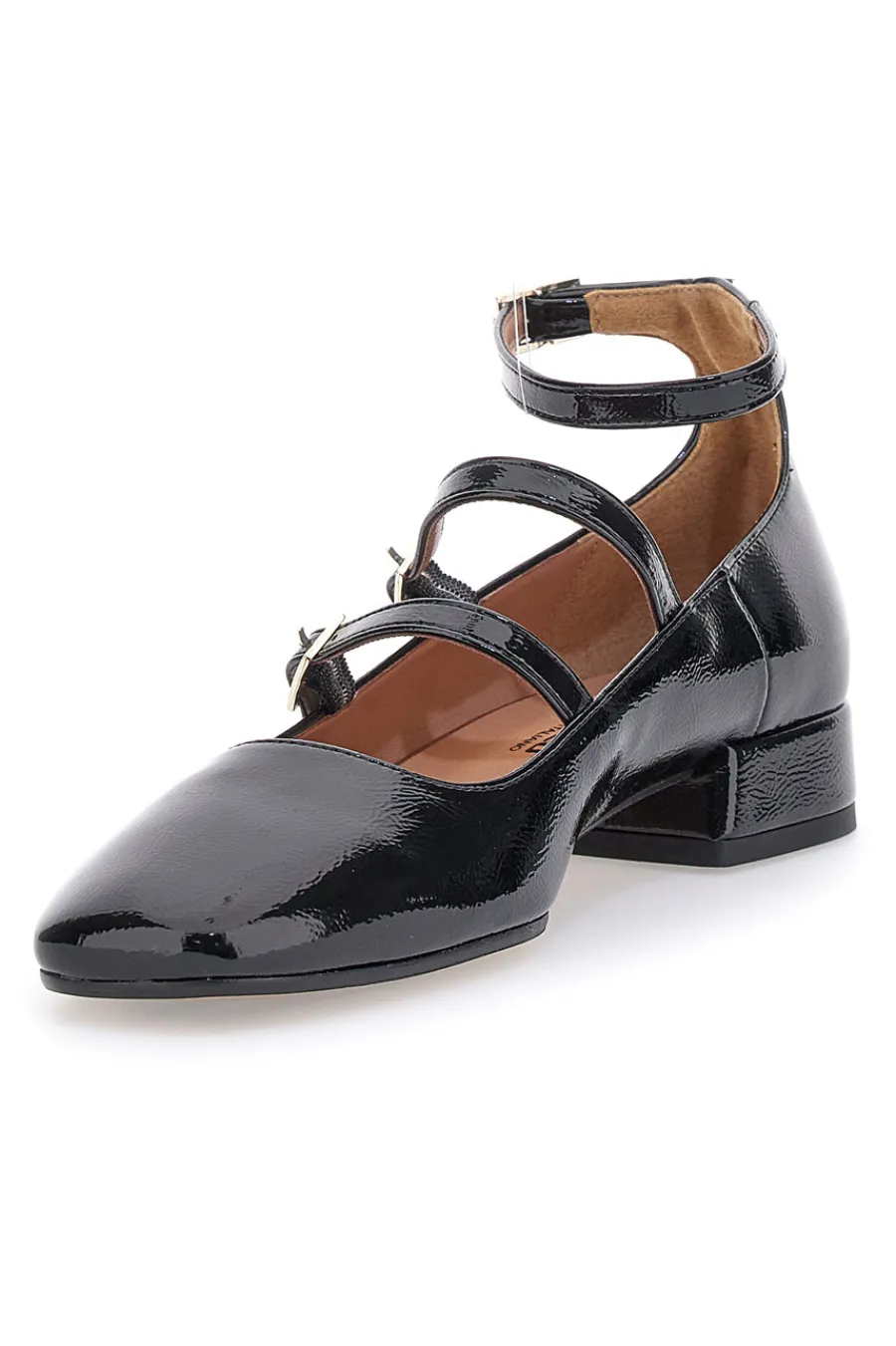 Ballerine Mary Jane Nere Con Tacco Basso C156-PITTARELLO Discount