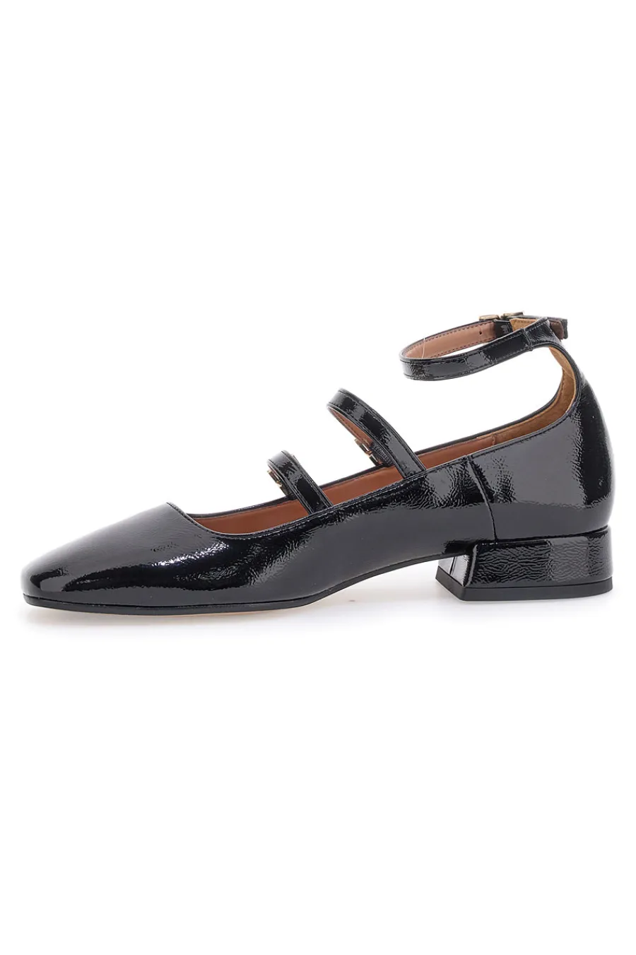 Ballerine Mary Jane Nere Con Tacco Basso C156-PITTARELLO Discount
