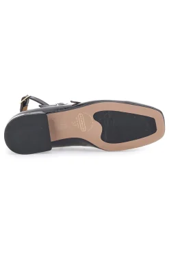 Ballerine Mary Jane Nere Con Tacco Basso C156-PITTARELLO Discount