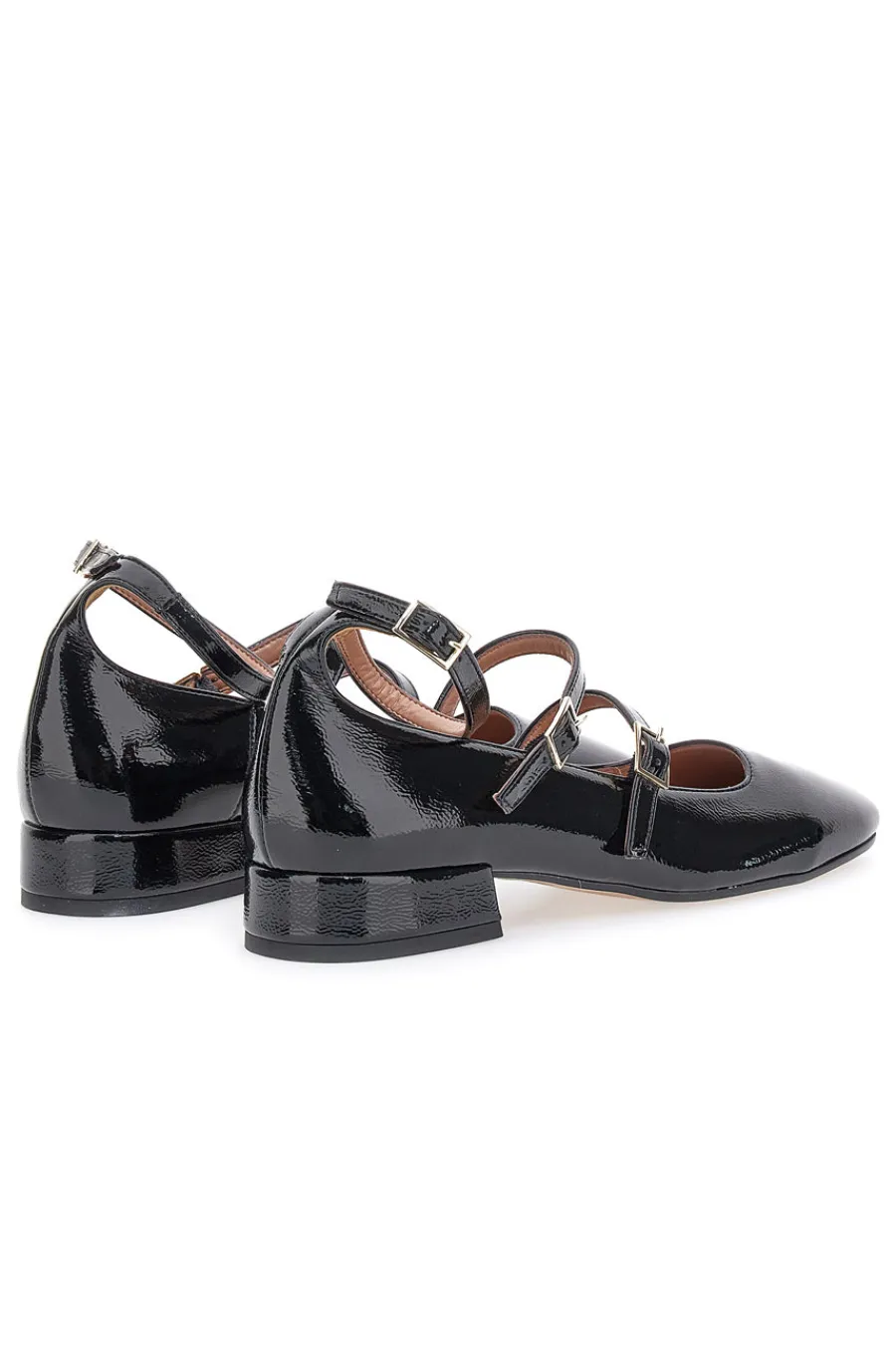 Ballerine Mary Jane Nere Con Tacco Basso C156-PITTARELLO Discount