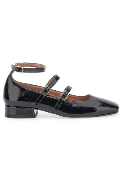Ballerine Mary Jane Nere Con Tacco Basso C156-PITTARELLO Discount