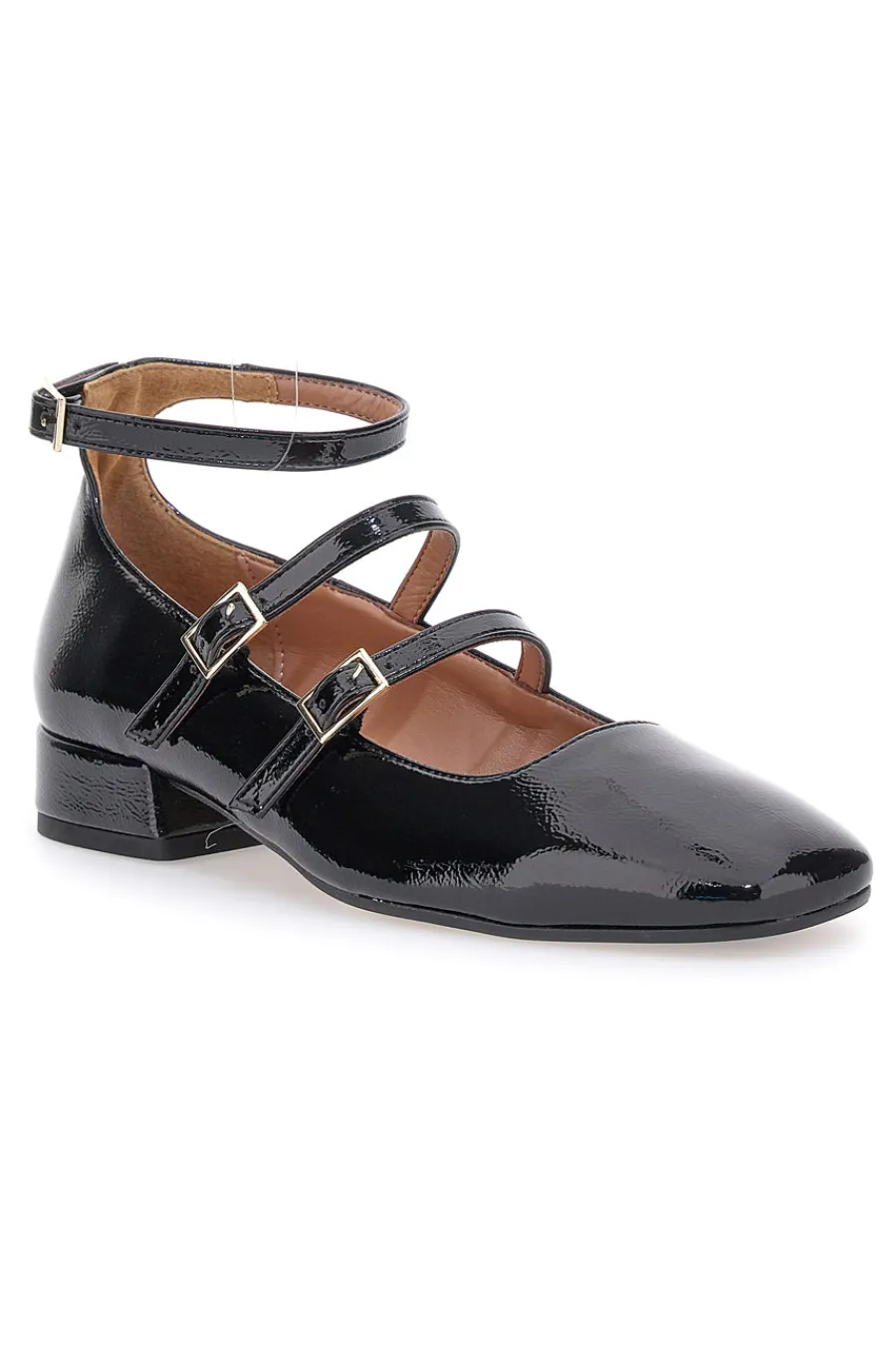 Ballerine Mary Jane Nere Con Tacco Basso C156-PITTARELLO Discount