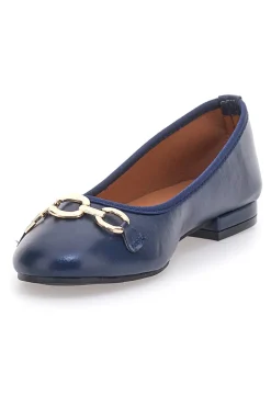 Ballerine Navy con Fibbia Decorativa Oro IDE172-THE FIRST New