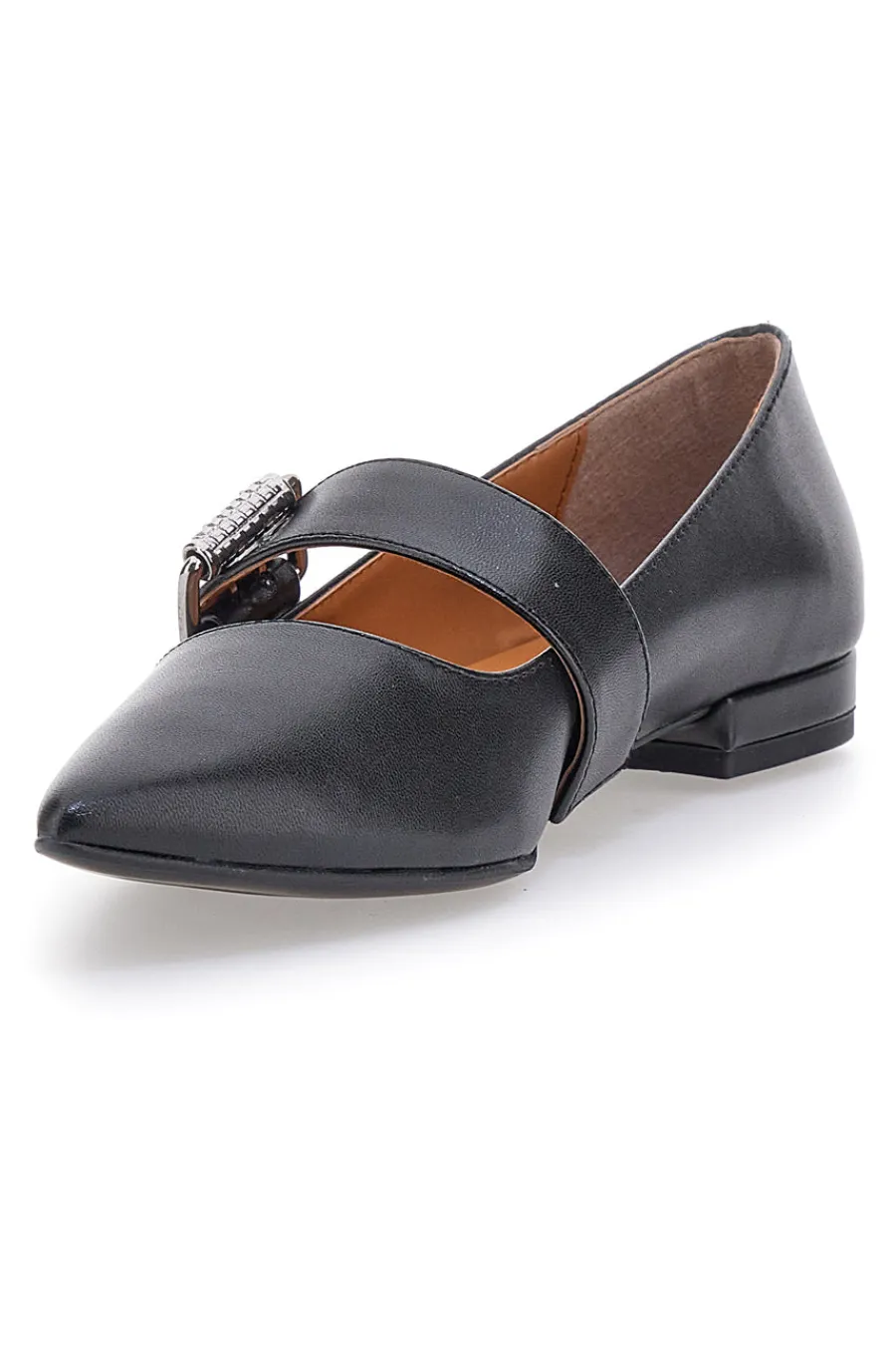 Ballerine nere a punta con cinturino 3098-PITTARELLO LOVE Discount
