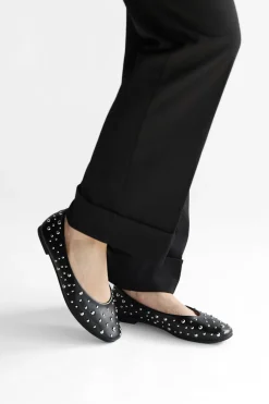 Ballerine nere con borchie P676-FIRST LADY Sale