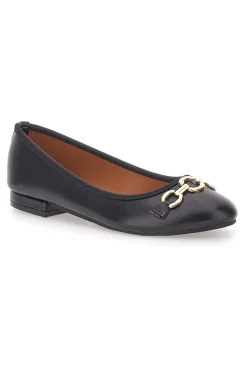 Ballerine Nere con Fibbia Decorativa Oro IDE172-THE FIRST Sale