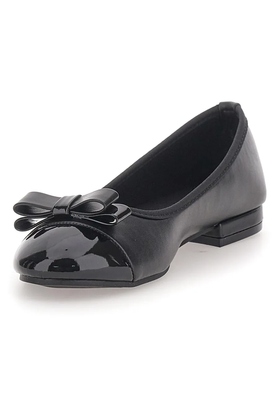 Ballerine Nere con Punta Effetto Vernice e Fiocco Decorativo IDE6292-THE FIRST Sale