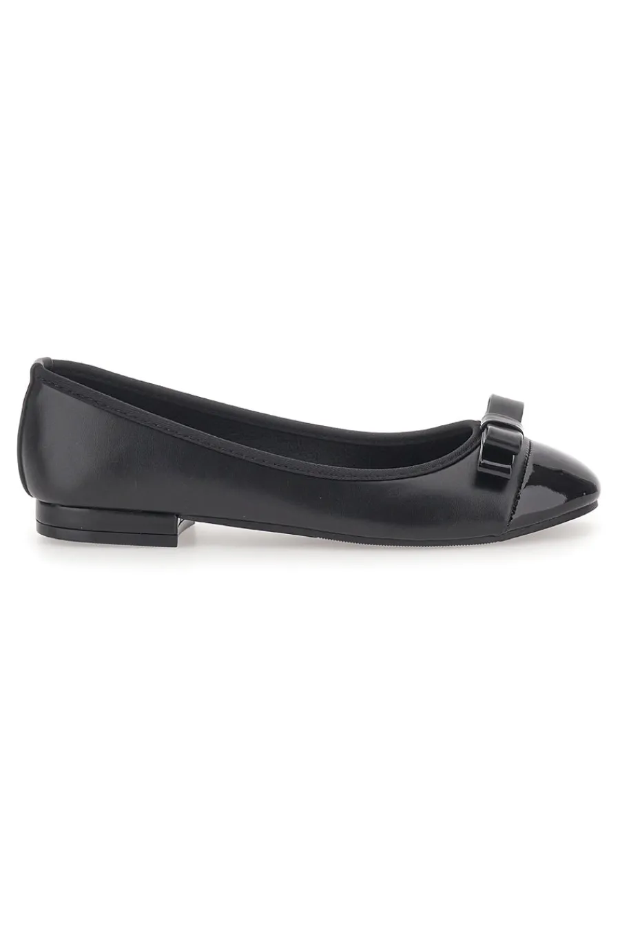 Ballerine Nere con Punta Effetto Vernice e Fiocco Decorativo IDE6292-THE FIRST Sale