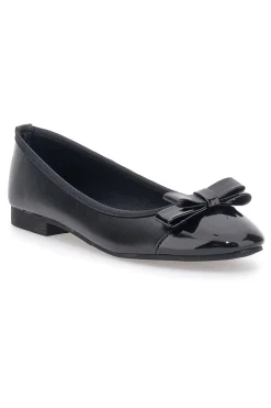 Ballerine nere effetto vernice con fiocco IDE6292-THE FIRST Clearance