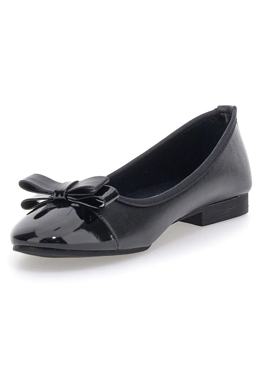 Ballerine nere effetto vernice con fiocco IDE6292-THE FIRST Clearance