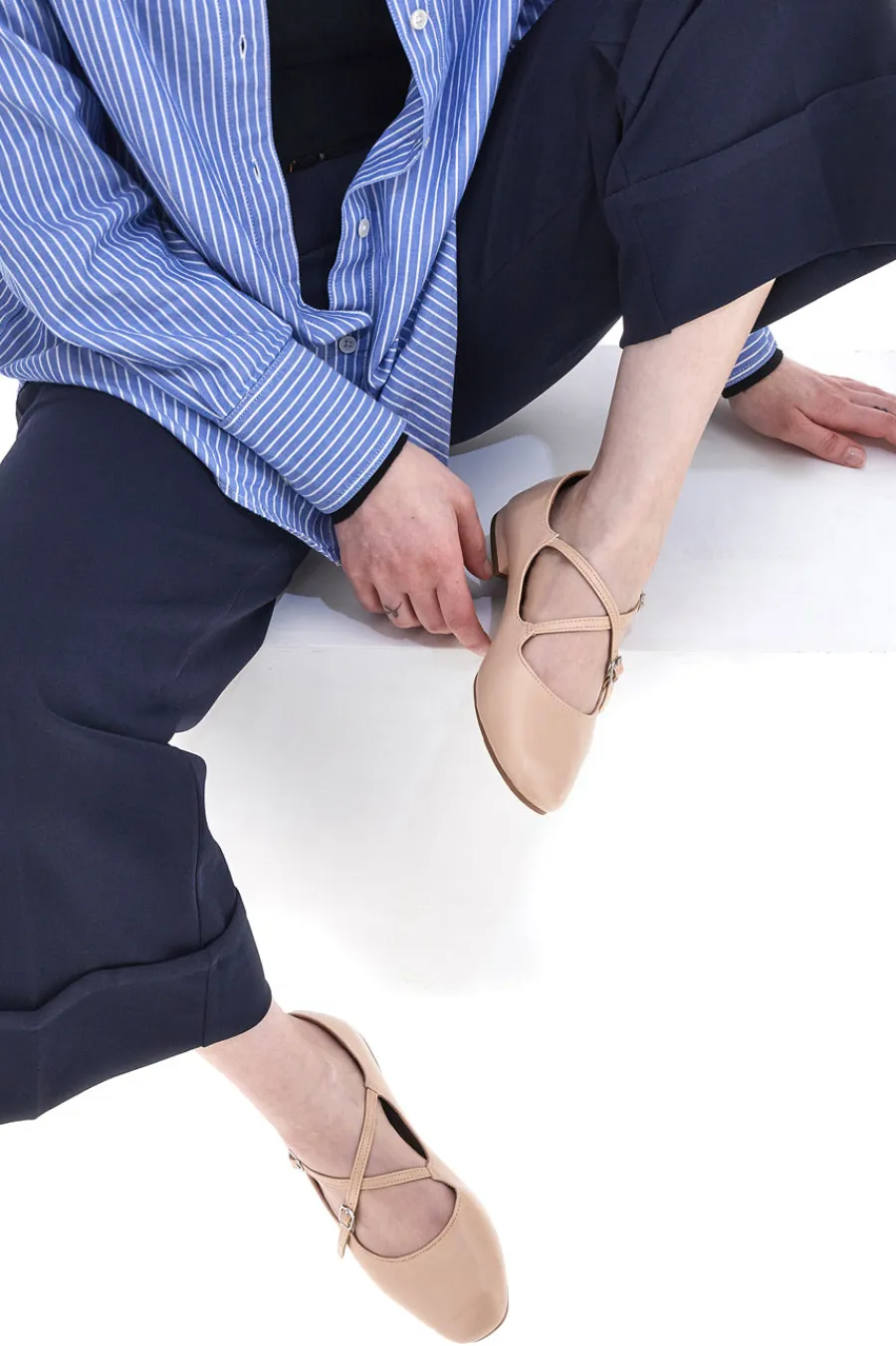 Ballerine rosa con cinturini IDEA02-THE FIRST New
