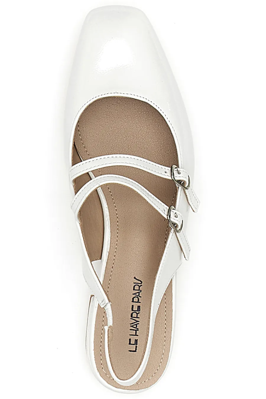 Ballerine Slingback Bianchi Effetto Vernice con Cinturini CMJ2405313-LE HAVRE PARIS Best