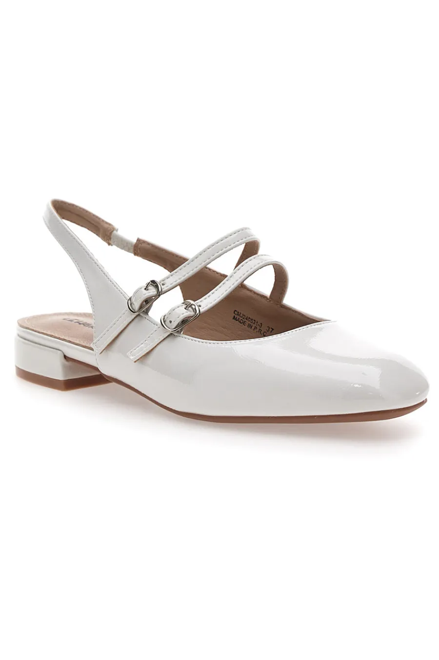 Ballerine Slingback Bianchi Effetto Vernice con Cinturini CMJ2405313-LE HAVRE PARIS Best