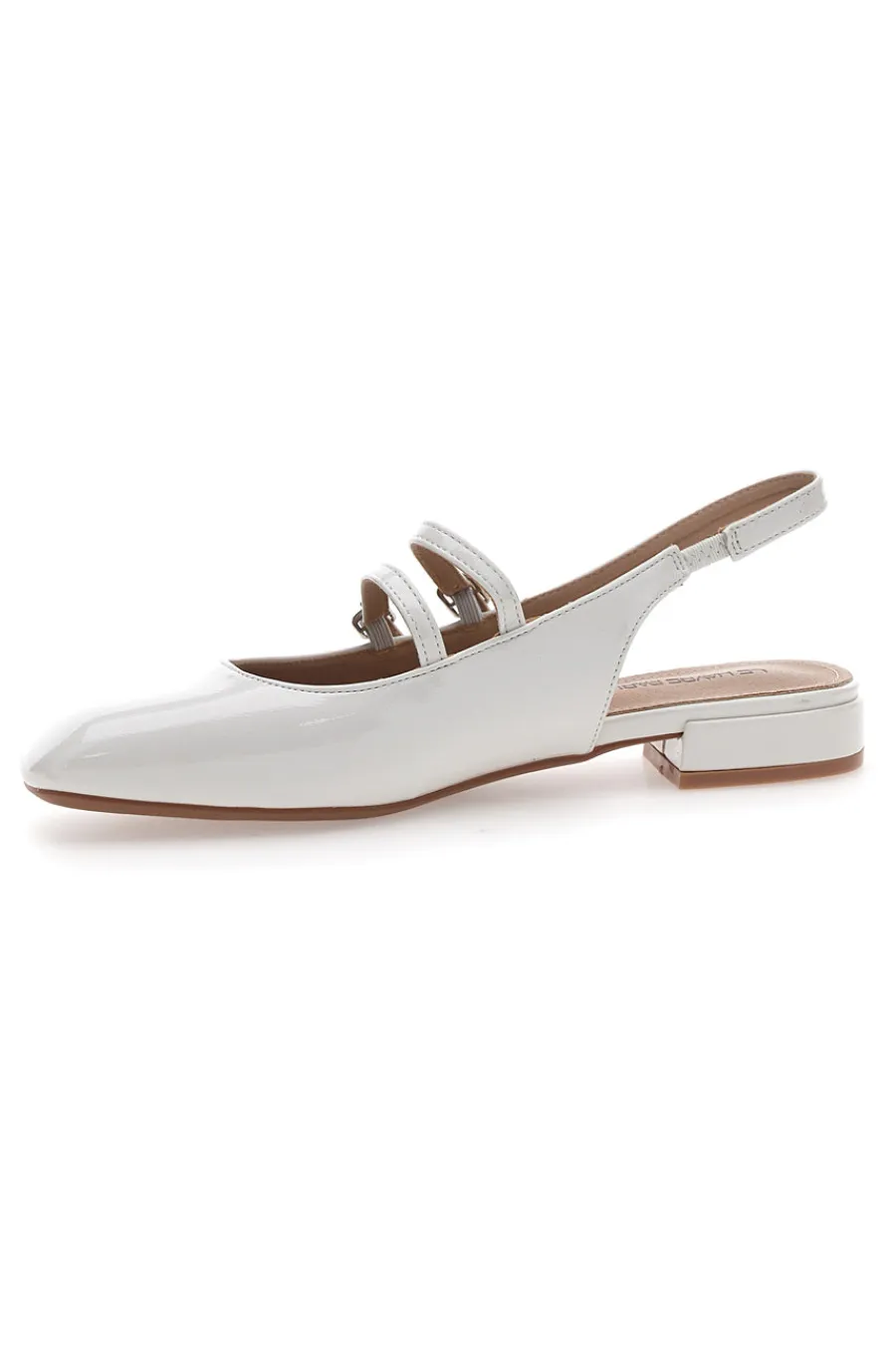 Ballerine Slingback Bianchi Effetto Vernice con Cinturini CMJ2405313-LE HAVRE PARIS Best