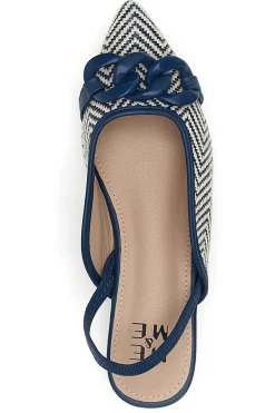 Ballerine slingback blu con fiocco e punta a contrasto Me & Me D729H1-ME u0026 ME Discount