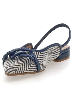Ballerine slingback blu con fiocco e punta a contrasto Me & Me D729H1-ME u0026 ME Discount