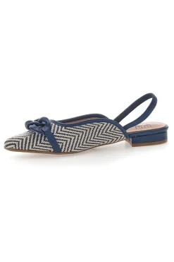 Ballerine slingback blu con fiocco e punta a contrasto Me & Me D729H1-ME u0026 ME Discount