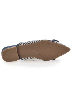 Ballerine slingback blu con fiocco e punta a contrasto Me & Me D729H1-ME u0026 ME Discount