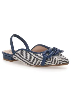Ballerine slingback blu con fiocco e punta a contrasto Me & Me D729H1-ME u0026 ME Discount