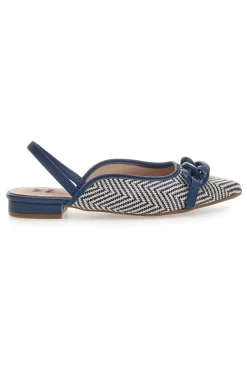 Ballerine slingback blu con fiocco e punta a contrasto Me & Me D729H1-ME u0026 ME Discount