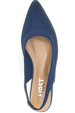 Ballerine slingback blu in tessuto PREA617-THE FIRST New