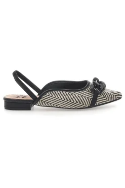 Ballerine slingback nere con fiocco e punta a contrasto Me & Me D729H1-ME u0026 ME