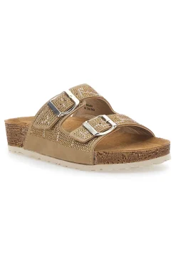 Beige Hausschuhe mit blauen Strasssteinen 37 Nm-INBLU Discount