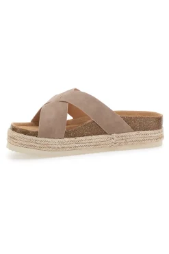 Hausschuhe mit gekreuzten Riemen und Ledersohle S11Y281-SUPERGA Hot