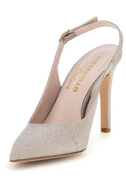 Beige Pumps mit Glitzer und Riemen 3016-PITTARELLO COUTURE Hot