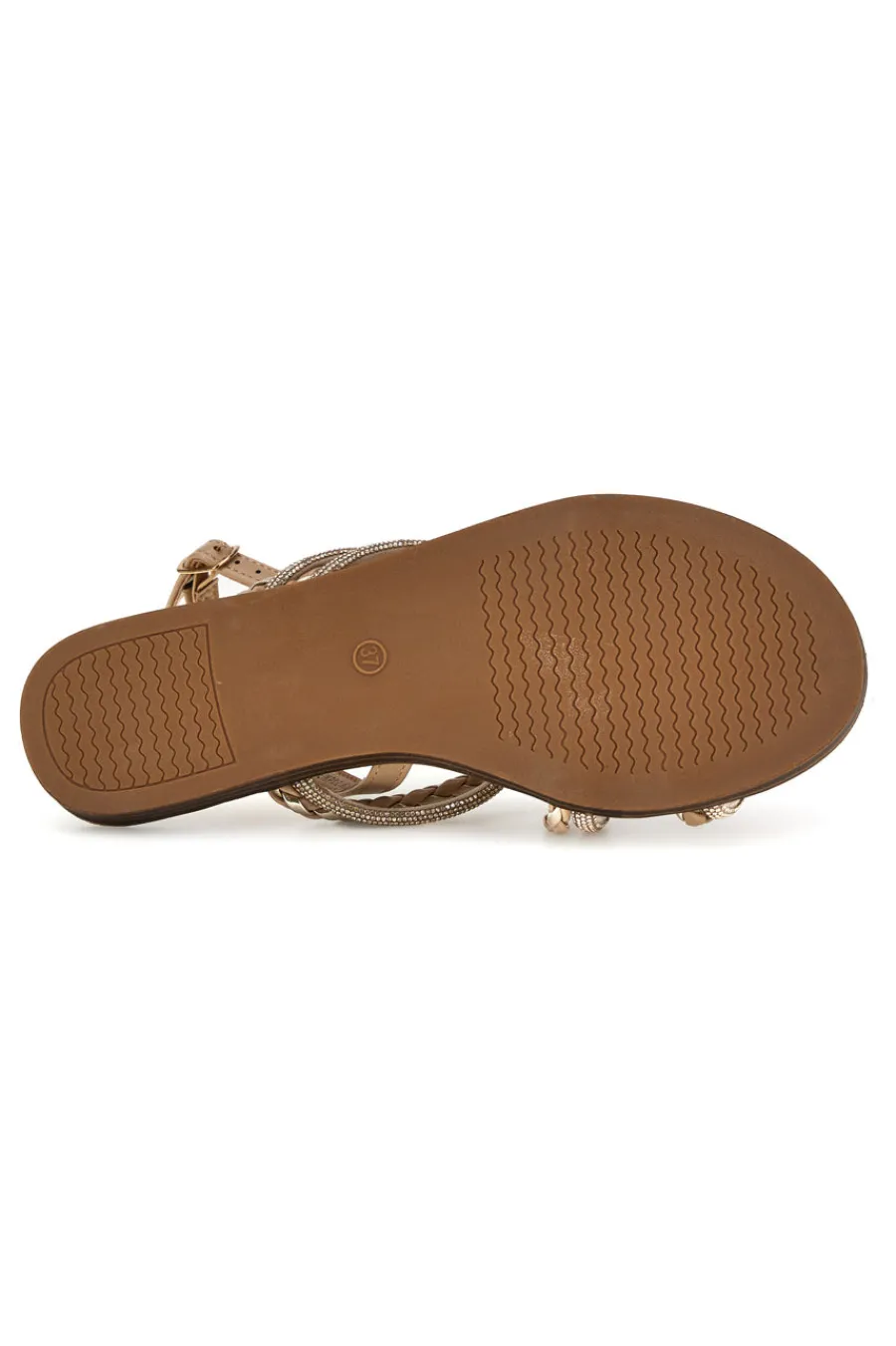 Beige Sandalen mit glänzenden Riemen Café kosten RH4-CAFE' COST